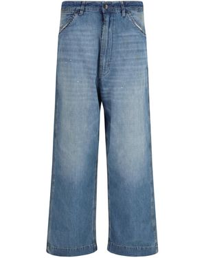 Maison Margiela Patchwork-Detail Wide Leg Jeans Cotton - Blue