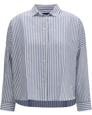 Deperlu Cotton And Linen Blend Shirt - Blue