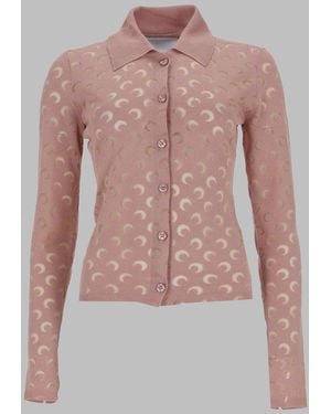Marine Serre Cardigan Moon Viscose Jumpers - Pink