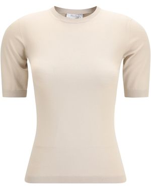 Max Mara Ottano T-Shirt Viscose; Polyester Top - Natural