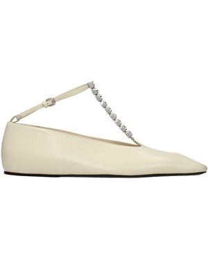 Jil Sander Leather Ballet Flats - Natural