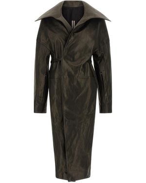 Rick Owens 'Dracucollar Belted' Coat - Black