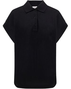 Saint Laurent Cotton Blend Polo Shirt With Logo - Black