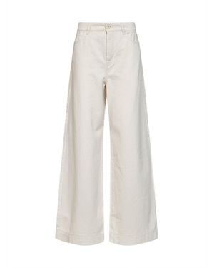 Weekend by Maxmara Wide-Leg Trousers Wkdcanneti Cotton - White