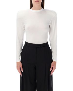 Magda Butrym Jersey Bodysuit Circulose - White