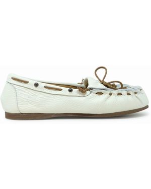 P.A.R.O.S.H. Toshoe Ivory Leather Loafers - White