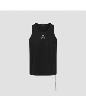 Mastermind Japan Glass Beaded Loopwheel Tank Top Cotton - Black