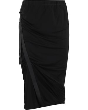 Helmut Lang Draped Jersey Skirt With Adjustable Side Strap - Black