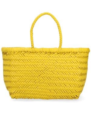 Dragon Diffusion Handbag Triple Jump Leather Handbags - Yellow
