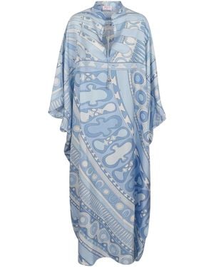 PUCCI Kaftan Seta Camicia - Blue