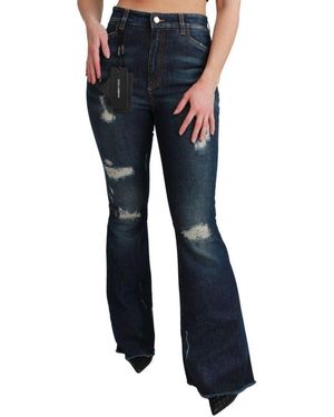 Dolce & Gabbana Blue Cotton Flared Jeans