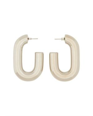 Rabanne Xl Link Earrings Brass - White
