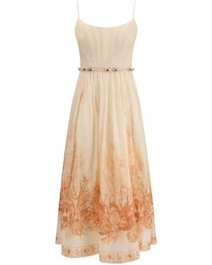 Zimmermann Wanderlust Corset Midi Dress - Natural
