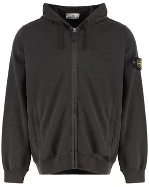 Stone Island Full Zip Hoodie - Black