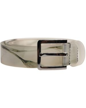 Dolce & Gabbana Floral Pvc Metal Buckle Belt - Grey