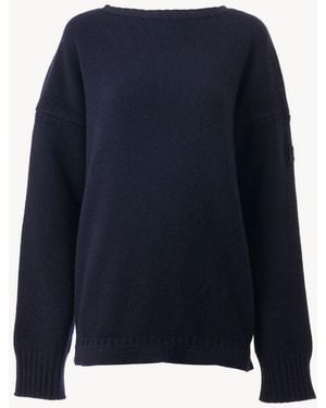 Chloé Chloé Ribbed Crew-Neck Sweater - Blue