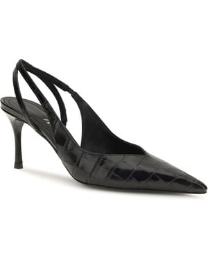 Ferragamo Slingback Pumps Crocodile-Effect Leather Calf - Black