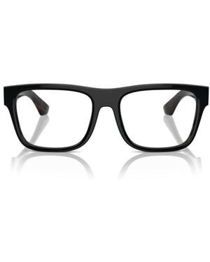 Burberry Eyeglasses Square Full Rim, Top On Vintage Check Frame And Clear Demo Lenses Lens Be24114121 - Black