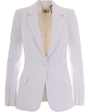 Elisabetta Franchi Light And Natural Mini Jacket For Ss26 - White