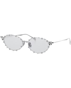 YVMIN Sunglasses With Metal Floral Decorations For Brass Steel Plated 18K - White