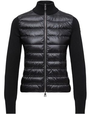 Moncler Moncler Padded Wool Zip-Up Cardigan - Black