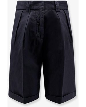 Aspesi Cotton And Linen Shorts - Blue