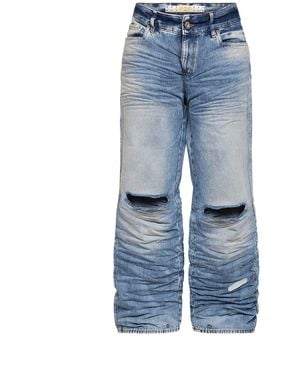 PDF Crinkled-Effect Denim Rich Kid Jeans - Blue