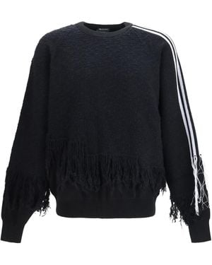Y-3 Fringed Jumper Wool Ovis Aries - Black