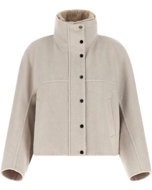Brunello Cucinelli Virgin Wool Coat Clothing - Natural