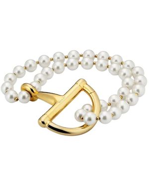 Gucci Stirrup Pearl Bracelet - Black