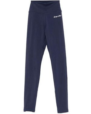 Sporty & Rich Logo-Print Performance Leggings - Blue