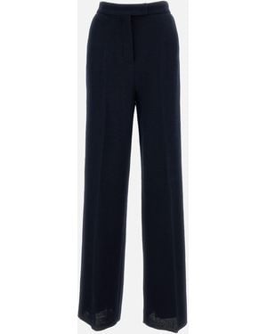 Max Mara Wool Jersey Pants - Blue