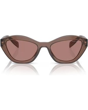 Prada Pra02S 17O60B Acetate Occhiali Sole - Brown