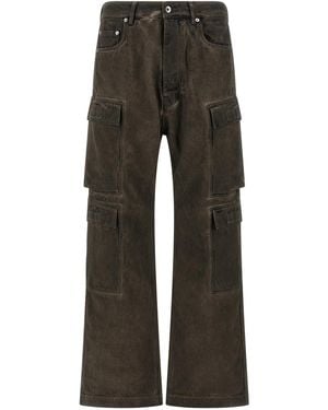 Rick Owens Drkshdw Double-Pocket Denim Cargo Pants - Gray