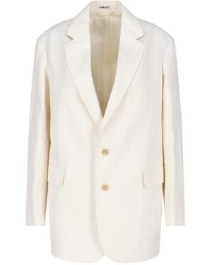 AURALEE Single-Breasted Blazer - White
