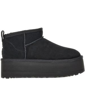 UGG Suede Classic Ultra Mini Ankle Boots - Black