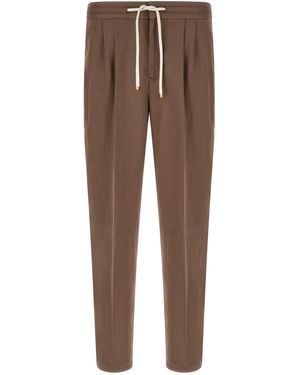 Brunello Cucinelli Linen Casual Trousers - Brown