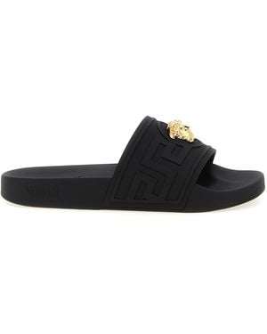 Versace 'La Medusa' Slides - Black