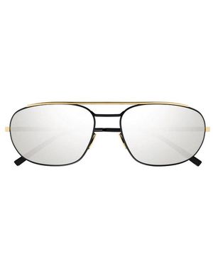 Saint Laurent Sl 561 Narrow Double Bridge Aviator Sunglasses - Multicolour