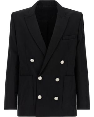 Balmain Grain De Poudre Blazer - Black
