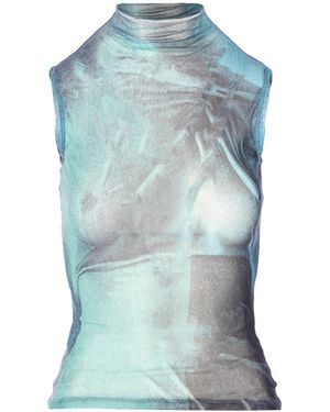 Jean Paul Gaultier Mesh High Necktop - Blue