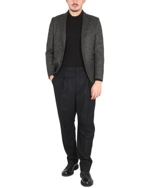 Tonello Tonello Single-Breasted Notched Lapel Blazer - Black