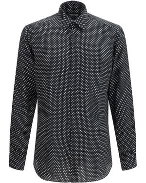 Tom Ford Crepe De Chine Polka Dot Shirt - Grey