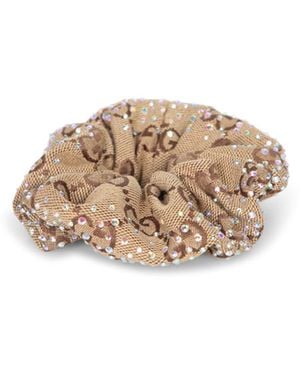 Gucci Embellished Gg Scrunchie - Natural