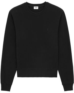 スウェット・トレーナー SAINT LAURENT Organic cotton sweatshirt with frontal logo Saint Laurent Organic Cotton Sweatshirt With Frontal Logo