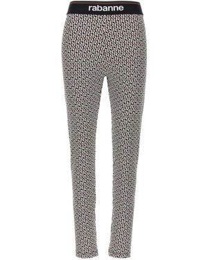 Rabanne Logo-Monogram Leggings - Gray