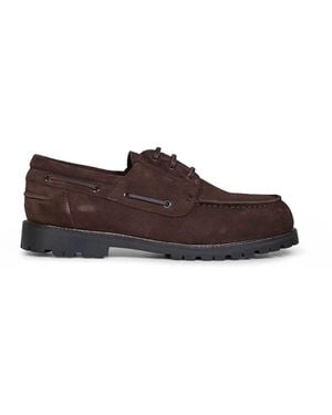 Studio Nicholson Guston Coffee Suede Boat Shoes - Brown