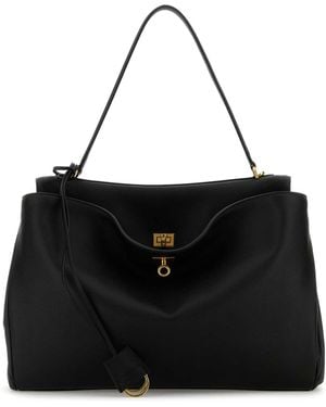 Balenciaga Leather Large Rodeo Handbag - Black