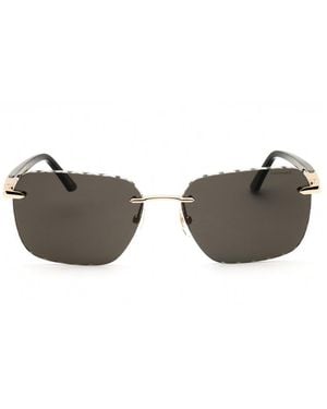 Chopard Sunglasses Rectangle Rimless, Rose Frame And Polar Lens Schg62300P - Brown