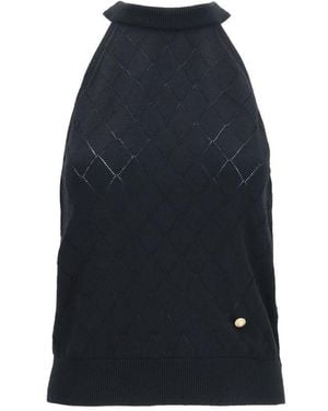 Balmain Wool Oves Aries Sleeveles T-Shirt - Blue